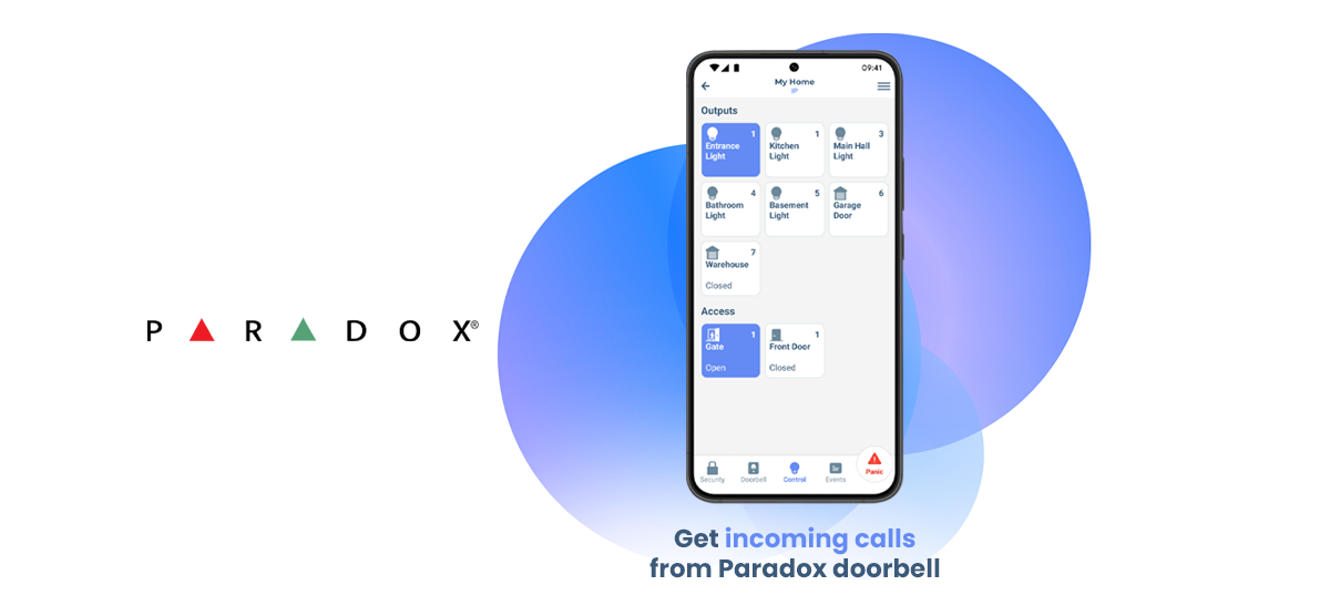 Paradox BlueEye apllikáció Doorbell